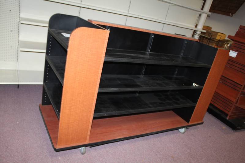 lot 46 image: 4-Sided MetalWood Rolling Display