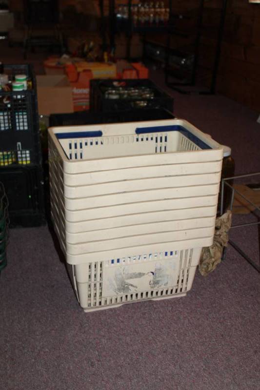 lot 43 image: Lot of (9) Plastic Shopping Basket
