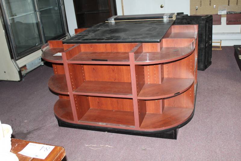 lot 45 image: 4-Sided Wood Display with Center Top