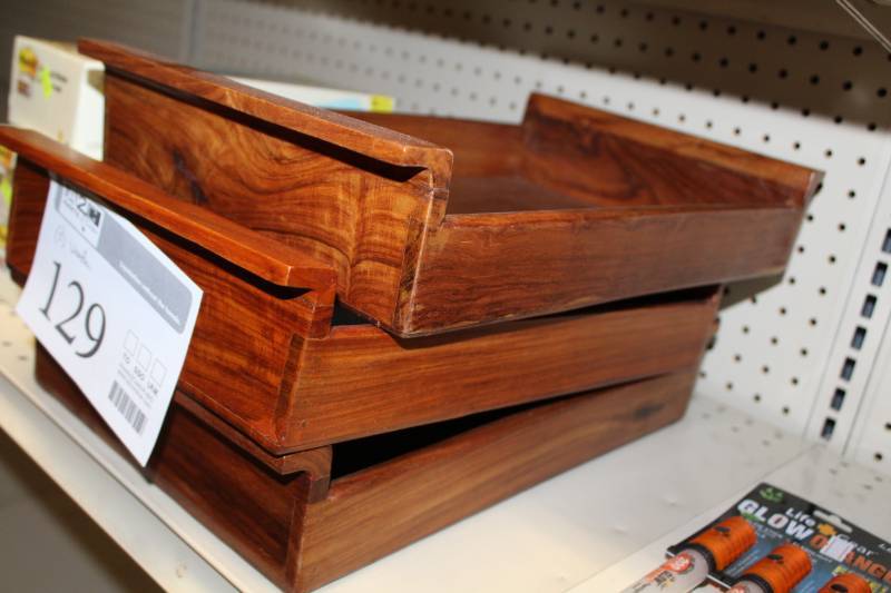 lot 129 image: Lot of (3) Wood Pull-Out Drawers