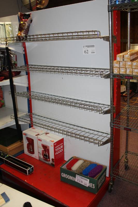 lot 62 image: Display Rack with 4 Wire Shelves