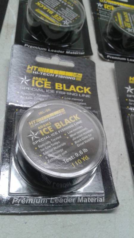 lot 25 image: Lot Of Six New Black Ice Fishing Line, 110 Yards, 9 Pound Test