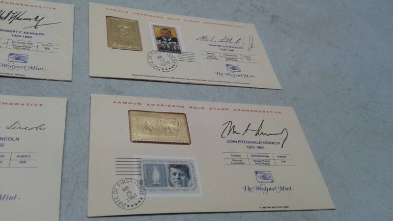 lot 54 image: Famous American Gold Foil Stamps