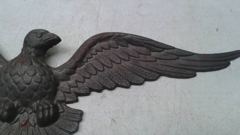 lot 58 image: Cast Iron Hanging Eagle Decor