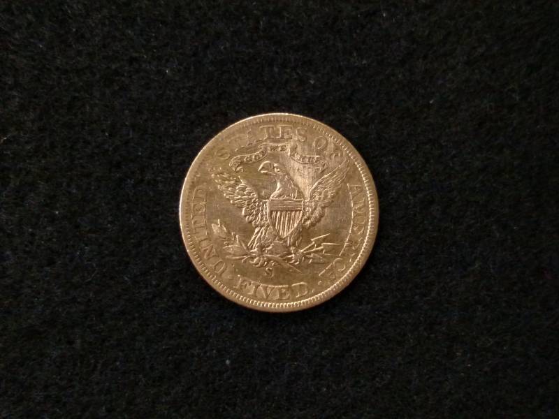 lot 1 image: 1905 S Five Dollars Liberty Head Go...