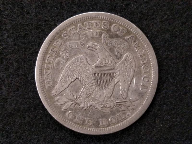 lot 5 image: 1872 Seated Liberty Silver Dollar...