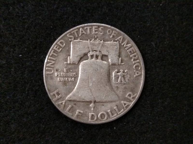 lot 83 image: 1957 D Franklin Silver Half Dollar...