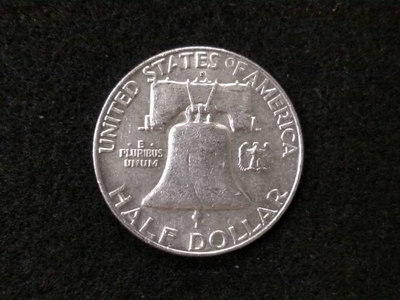 lot 84 image: 1958 D Franklin Silver Half Dollar...