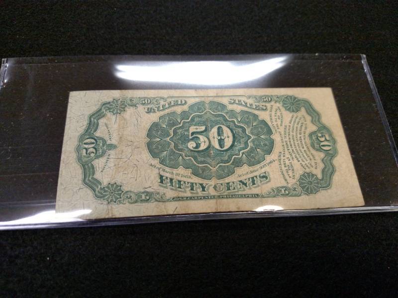 lot 119 image: 50 Cents Fractional Currency Note, ...