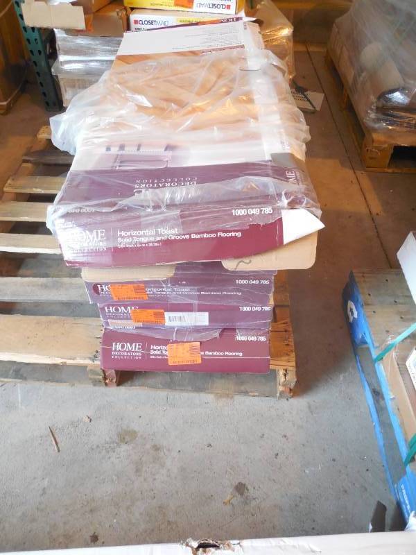 lot 28 image: Home Decorators Collection Horizontal Toast 58 in. T x 5 in. W x 38.59 in. L Solid Bamboo Flooring 96 S.f