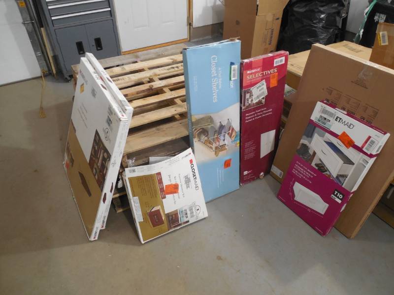 lot 100 image: Assorted closetmaid lot of drawers  shelves