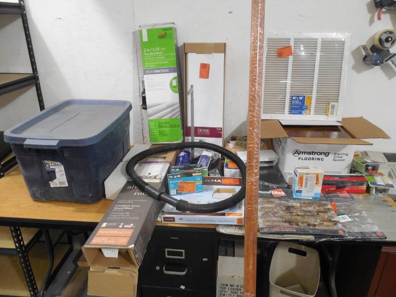 lot 111 image: Massive assorted supply lot with tote