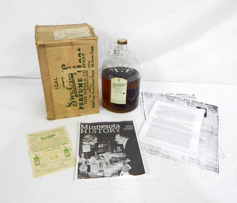 Vintage 1920s Nipola Company Swee-Tone Perfume Gallon Jug With Historical Documentation