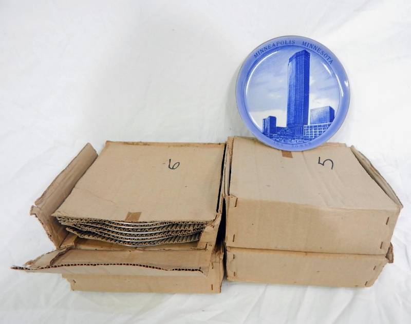 Lot of New Vintage Lugenes Minneapolis IDS Tower Ceramic Collector Plates