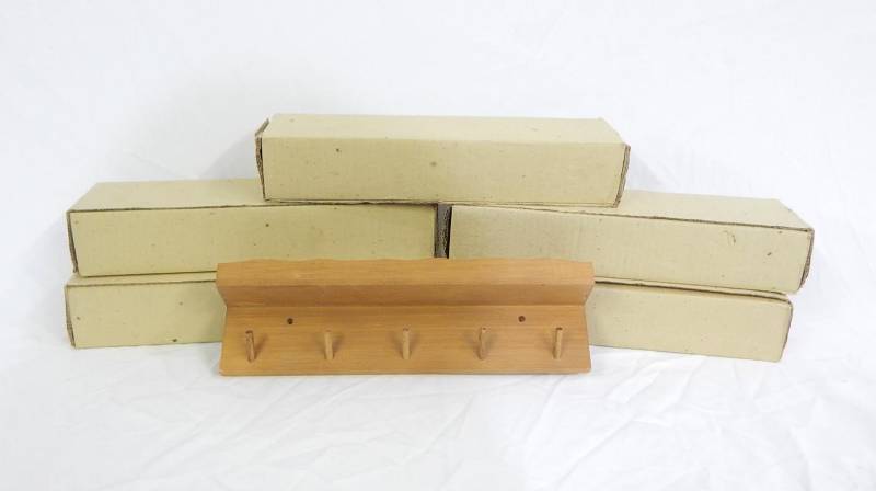 Lot of 6 Wood Cup Holder Mountable Racks