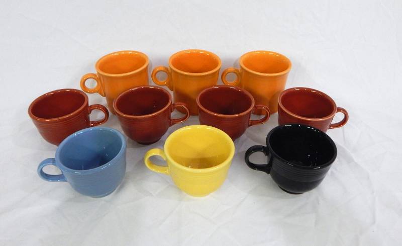 Lot of Homer Laughlin Fiesta Dinnerware Ceramic Tea Cups and Mugs