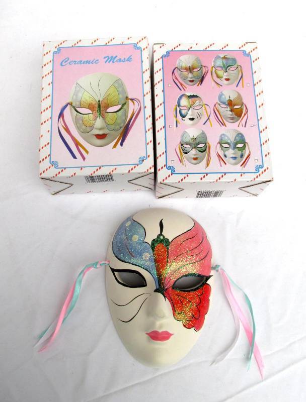 Lot of New Vintage Ceramic Masks