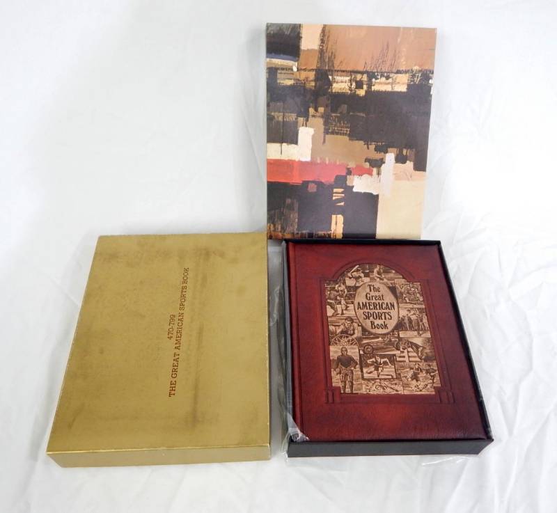 Vintage 1980 The Great American Sports Book Leather Bound Book