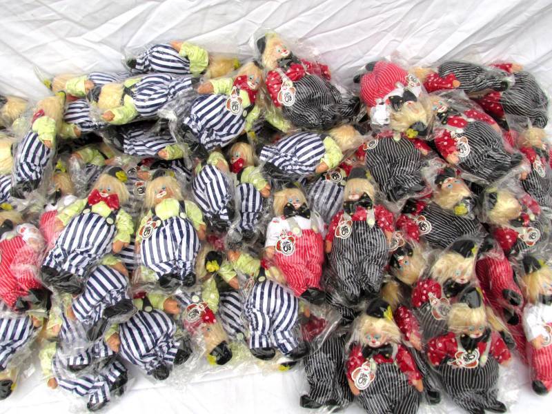 Huge Lot of New Vintage Plush Stuffed Hobo Clown Dolls