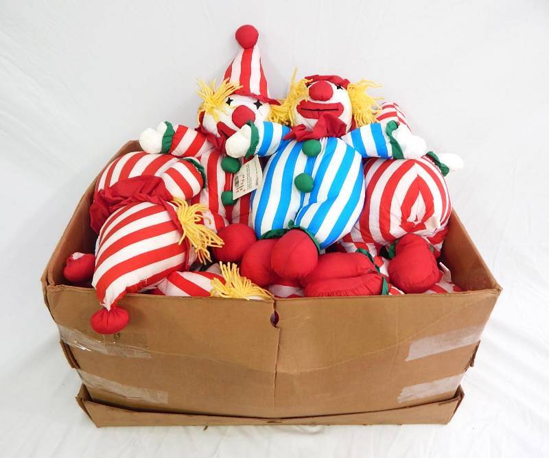 Lot of New Vintage 1989 Treasured Friends Plush Stuffed Clown Dolls