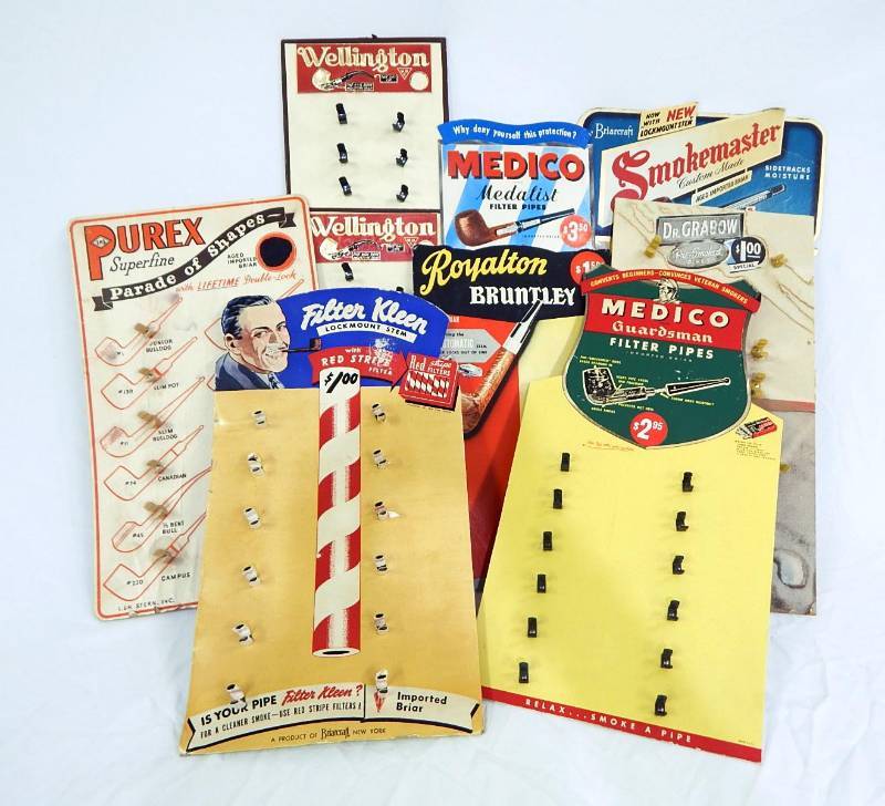 Lot of Vintage 1940s Tobacco Pipe Sales Display Cards