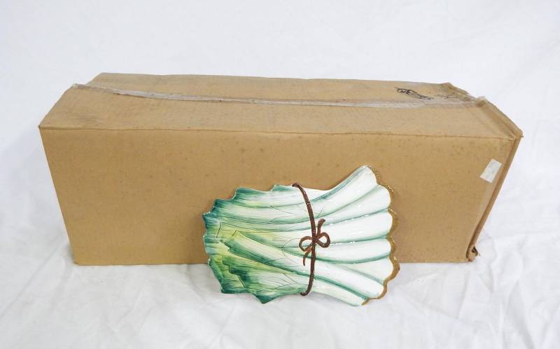 Case of New Vintage Ceramic Green Onions Themed Trivets