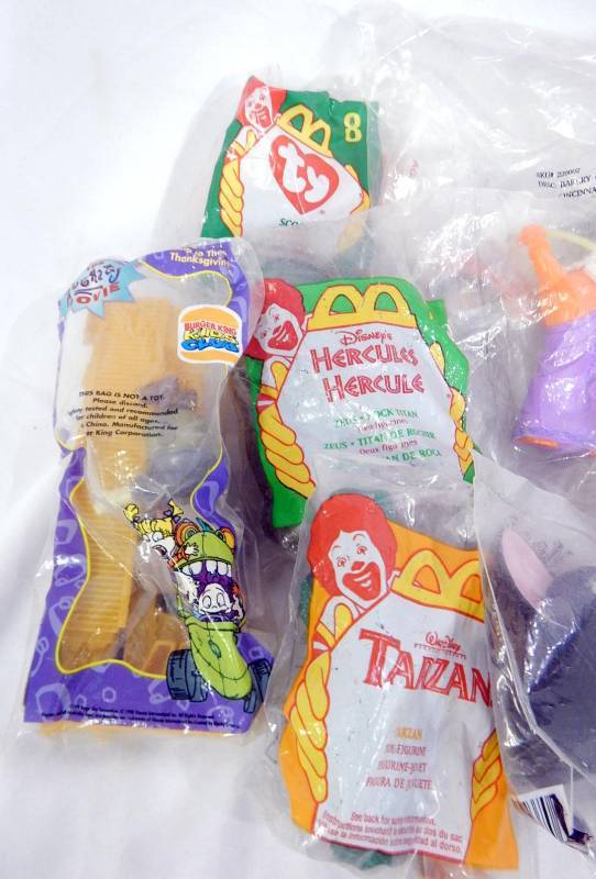 Lot of New McDonalds, Burger King, Flintstones Kids Toys and Furby Bakery Crafts Cake Toppers