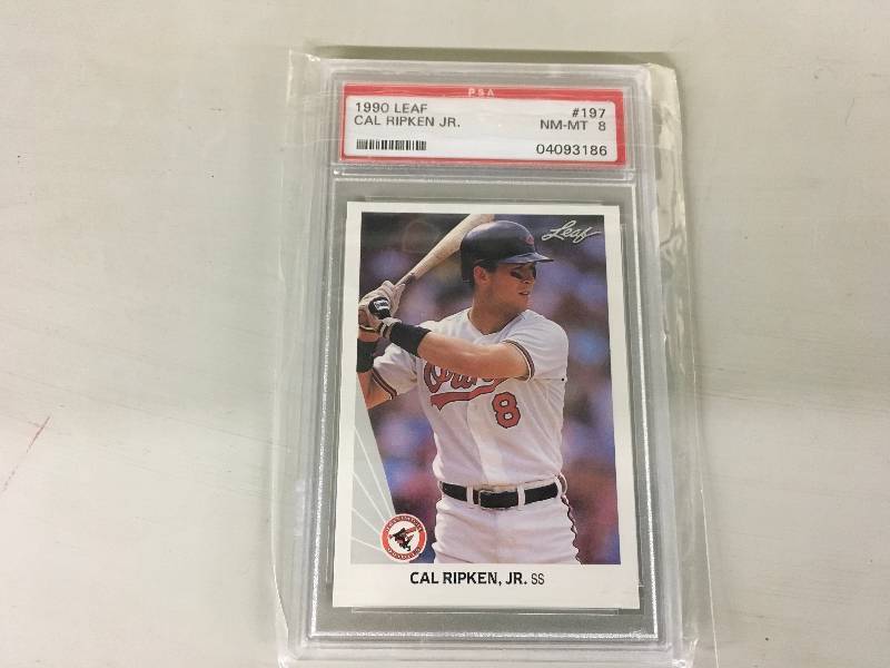 lot 114 image: 1990 Leaf Cal Ripken Jr. 8 Mint Card