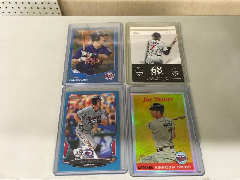 lot 127 image: 4 Joe Mauer Numbered Cards - Awesome