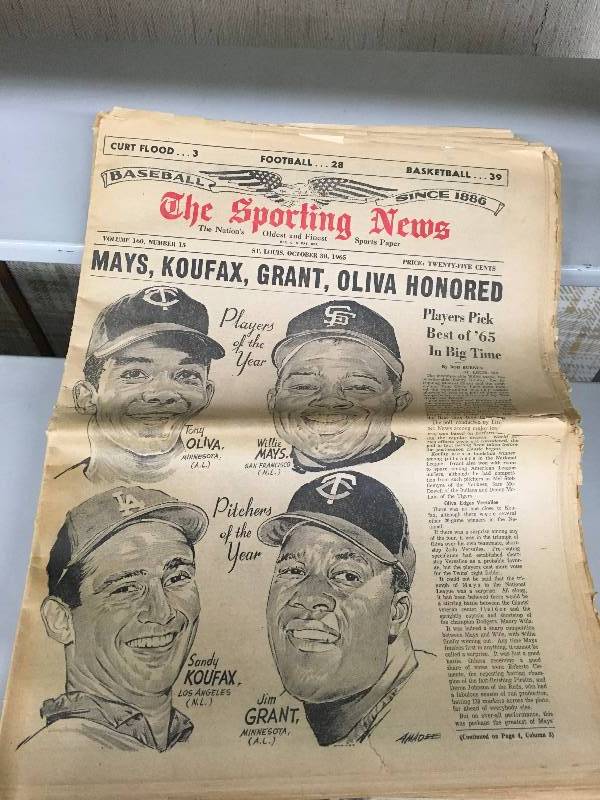lot 131 image: 1965 Sporting News Newspapers - World Series