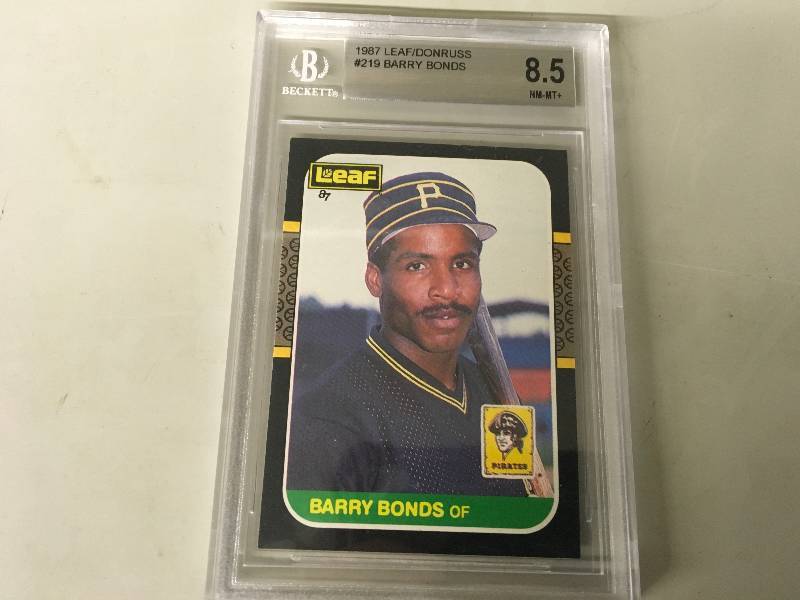 lot 145 image: 1987 LeafDonruss #219 Barry Bonds 8.5 Mint Card