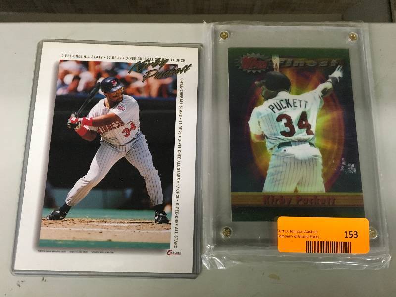 lot 153 image: Kirby Puckett Card & Card Plaque
