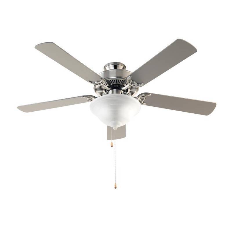lot 59 image: Hugger Solana 52 in. Indoor Brushed Nickel Ceiling Fan with Light Kit - F-1000 BN