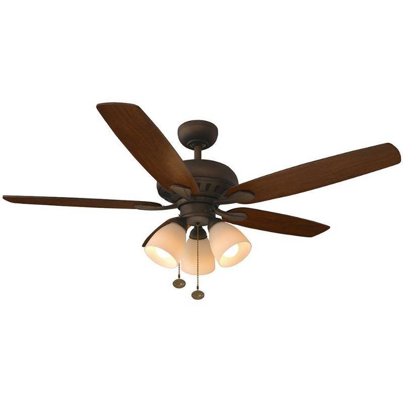 lot 60 image: Hampton Bay Rockport 52 in. IndoorOutdoor Oil Rubbed Bronze Ceiling Fan, 51218