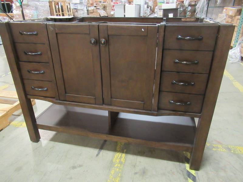 lot 31 image: allen  roth Kingscote Espresso 46 12 X 19 12 X 33 14 Tall Vanity Cabinet for single sink - Missing Top