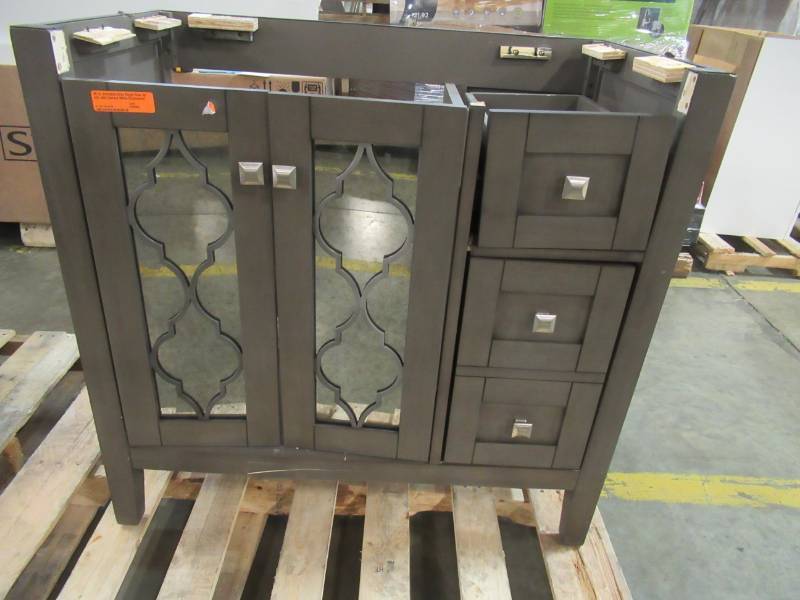 lot 38 image: allen  roth 35 X 19 12 X 34 Everdene Brown Single Sink Vanity Cabinet WSLW36LGV - FIXER-UPPERPROJECT