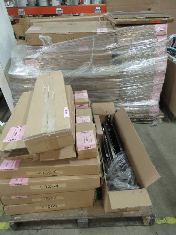 lot 84 image: WHOLESALE PALLET OF MISCELLANEOUS SHELVINGDISPLAY WALL UNITS - Two Pallets