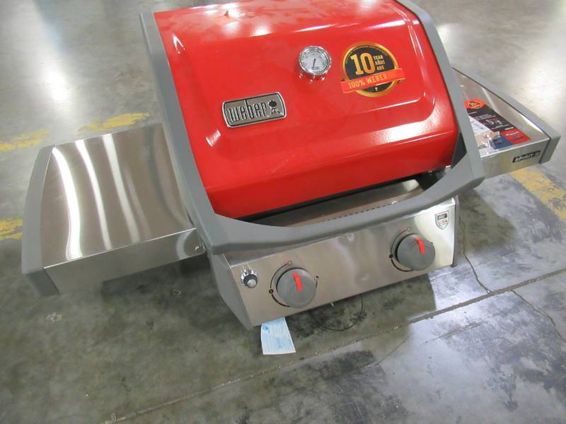 lot 94 image: Weber Spirit II E-210 Red 2 Liquid Propane Gas Grill 44030001 - Grill Top Only Missing Legs.
