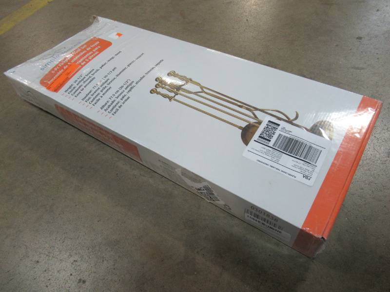 lot 107 image: Homebasix D51340Ab3L Fireplace Tool Set, D51340AB3L