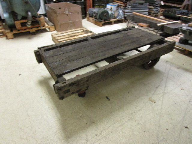 lot 240 image: RUSTIC WOOD FLAT CART