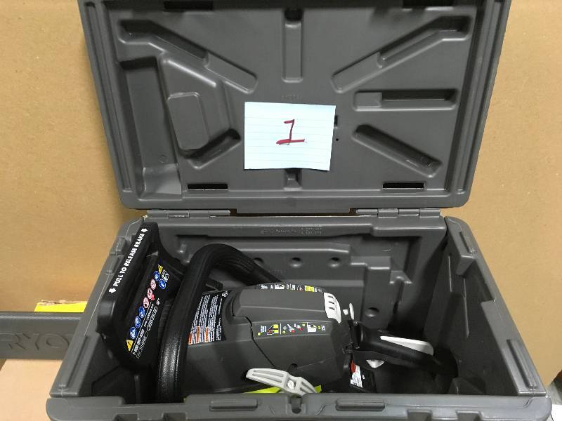lot 1 image: RYOBI 16 in. 37cc 2-Cycle Gas Chainsaw with Heavy-Duty Case in good working condition
