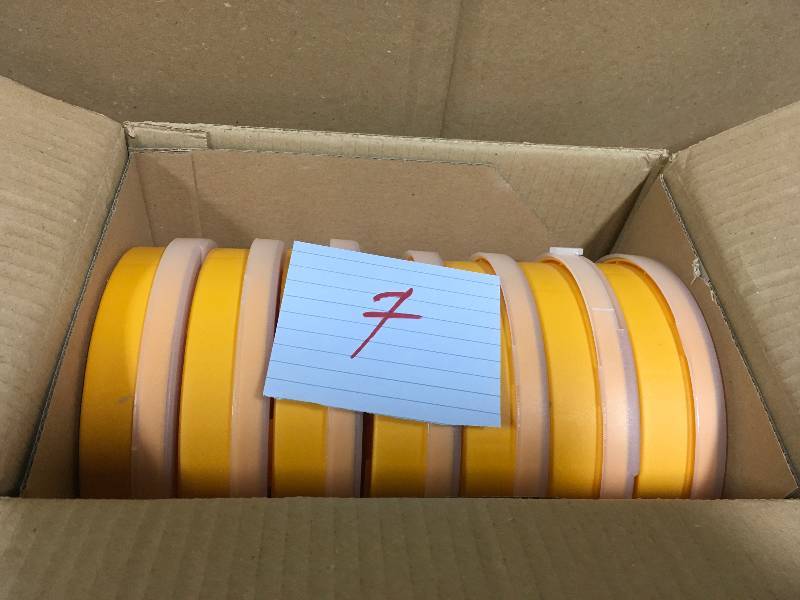 lot 7 image: Wham 7.5 in. Round Organizer Box in Sunflower 7 Pack  in good working condition