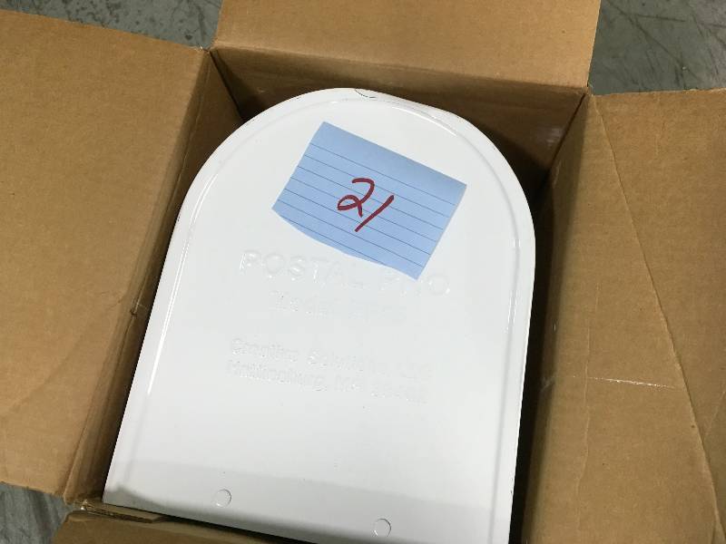 lot 21 image: Postal Pro Manchester Steel and Aluminum White Post Mount Mailbox in good condition