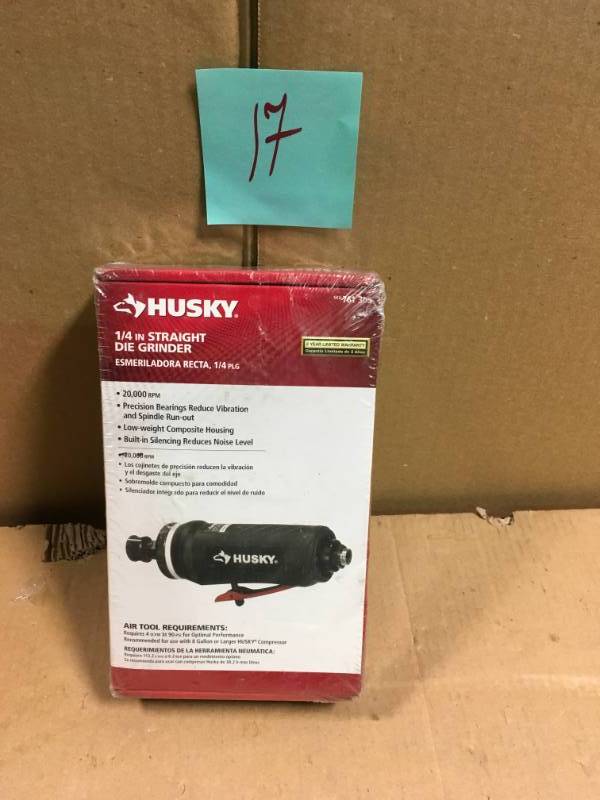 lot 17 image: Husky Grinders 14 in. Straight Die Grinder H4220  in good condition