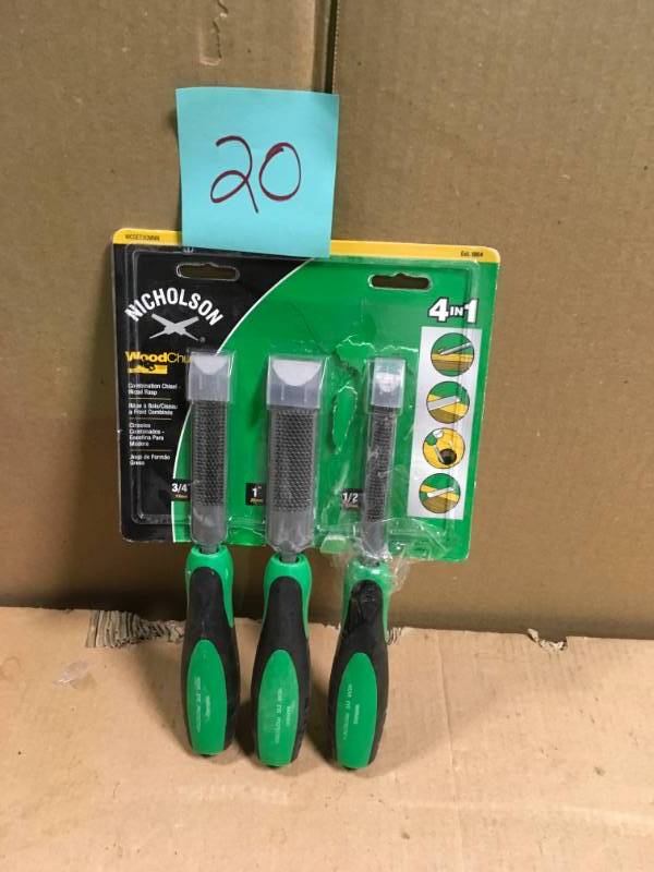 lot 20 image: Nicholson Wood Chuck ChiselRasp Set (3-Piece)  in good condition