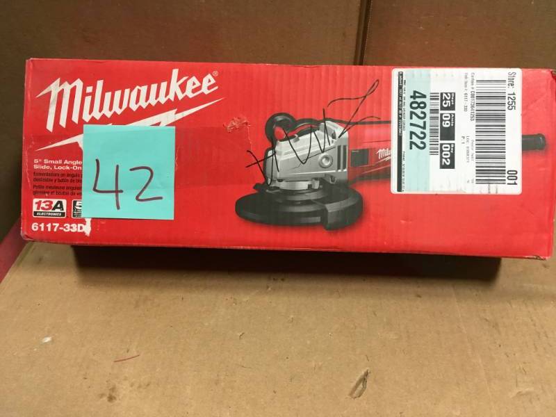 lot 42 image: Milwaukee 13 Amp 5 in. Small Angle Grinder with Dial Speed in very good condition