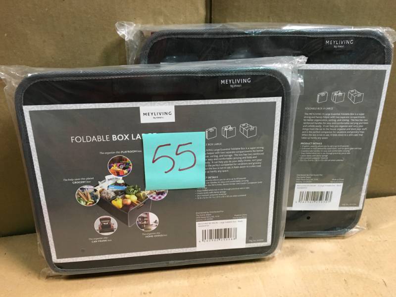 lot 55 image: Meyliving Large Foldable Box By Meori For Home Office Car Grocery QTY 2 not used
