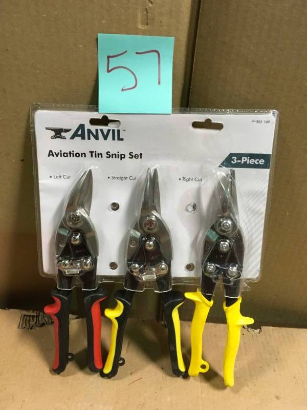 lot 57 image: ANVIL Straight-Cut Aviation Snip (3-Pack)  in good condition