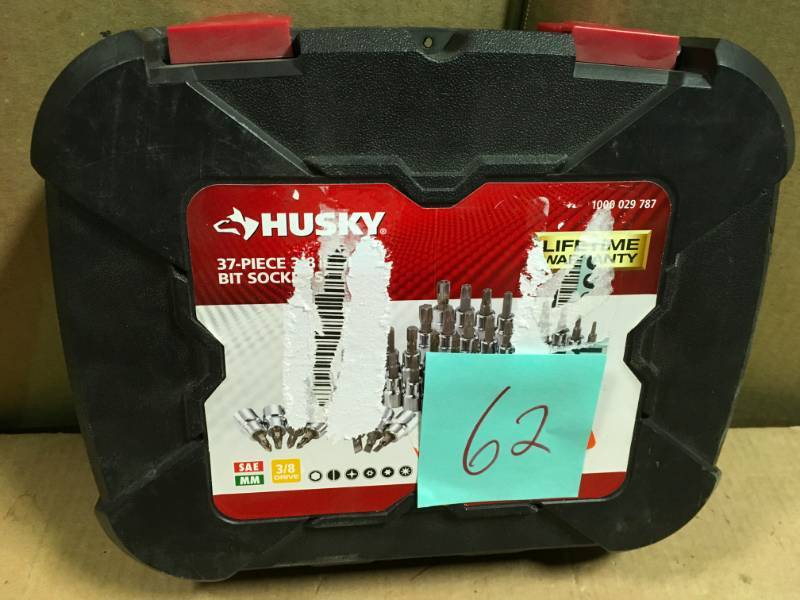 lot 62 image: Husky 38 in. Drive Master Bit Socket Set (37-Piece)  in good condition