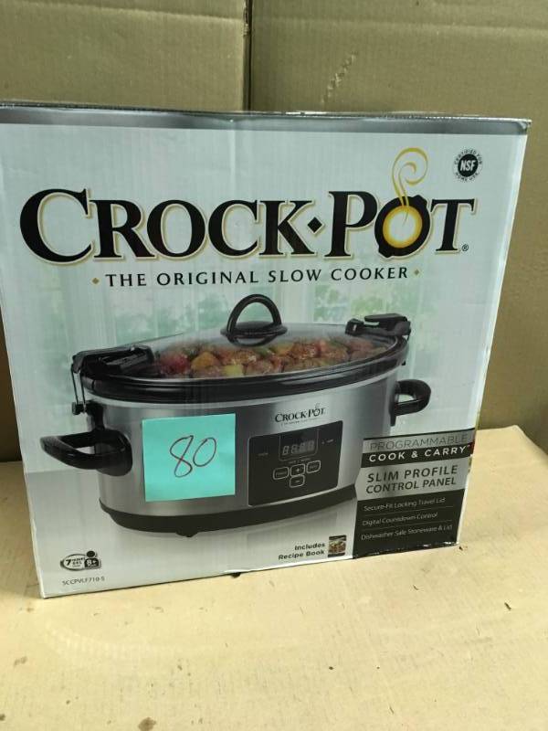 lot 80 image: Crock-Pot 7.0-Quart Cook & Carry Programmable Slow Cooker  in good condition